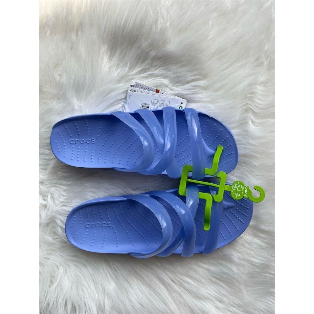 🆕 Crocs Women's Strappy Sandal Purple Size 9 Summer Casual Slip On Jelly Shoe - Picture 2 of 11